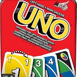 Mattel Games UNO Card Game for Family Night with Cards Specially Designed for Left Handed Players in Collectible Tin Box-3