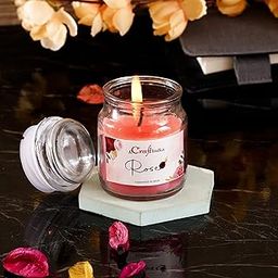 eCraftIndia Rose Scented Jar Candles Wax for Home Decor, Candles Gifts for Women, Birthday Gifts, Christmas Gifts-image-65