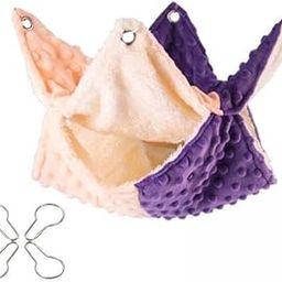 FABLOFT® 2xHamster Hammock Bed Playing Sleeping Bedding for Rat Sugar Glider Parrot Orange Purple 20cm-image-11