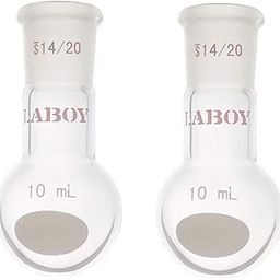Laboy Glass 10mL Single Neck Round Bottom Boiling Flask Heavy Wall with 14/20 Joint Heating Reaction Receiving Flask Organic Chemistry Lab Glassware(Pack of 2)-image-22