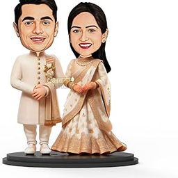 AVATAAR STUDIO Personalized Gift for Wife, Husband, Girlfriend, Boyfriend, Friends Character Caricature Photo Frame Unique Design Customized Gift for Friends & Family (WEDDING COUPLE 1) (7 INCHES)-image-50