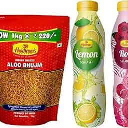 Haldiram's Nagpur Aloo Bhujia 1KG With Lemon Squash (750 ml) And Rose Sharbat (750 ml)-image-9