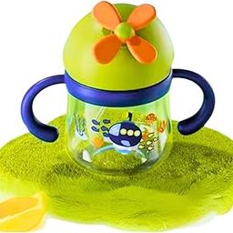 Progeny Silicone Classic Soft Spout Cup with Handles | 240ml | 6m+ | Anti-Spill | Soft Silicone Spout | BPA Free| Blue-image-25