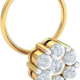 18K Yellow Gold Lusture Solitaire Nose Pin for Women (Piercing Required)-picture-8