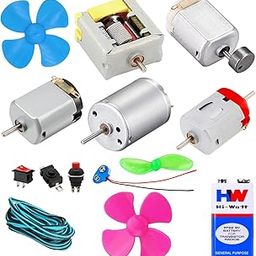 NEXT GEEK Dc Motor Kit Open DC Motor, Vibration motor, Dc Generator motor, Double shaft motor, Toy motor, 3 Type Switch, Wire, 9V Connector, 9v Battery, 3 Types of Fan-image-23