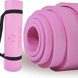 Yogpro TPE Yoga Mat with Carrying Strap for Gym Workout and Yoga Exercise with Thickness, Anti-Skid Yoga Mat for Men & Women Fitness[with Free Strap][Thickness] (8 MM, Pink)-image-97