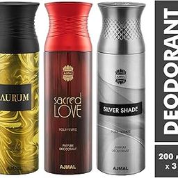 Ajmal Aurum & SacredLove & SilverShade Deodorant Spray - For Men & Women (200 ml, Pack of 3)-picture-16