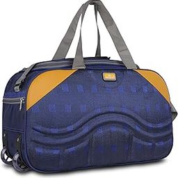 Oslo Duffle Bag | Waterproof Strolley Duffle Bag | 2 Wheel Duffel Bag | Luggage Bag with Adjustable Strap - (Navy Blue)-image-95