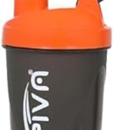PIVA Protein Shaker Bottle, 400ml, Leak-proof Lid with Carry Loop, Black-Orange-image-73