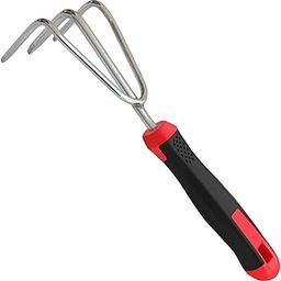 Outo Hand Cultivator Agriculture Tool Farming Tiller Soil Loosening Rake for Home Garden & Weeding- (Metal Prong & Red Handle, 1 Pc)-image-75