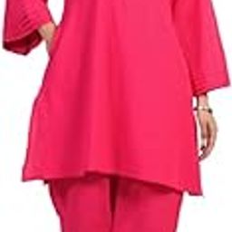 Fluorescent Solid Cotton Flex Co-ord Set for Women-image-9