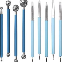 Levin Dotting Tools, Silicone Clay Sculpting Tool, Ceramic Clay Ball Stylus Dot Painting Tools, Pottery Embossing Tool for Rock, Nail, Blending, Drawing, Modeling-27