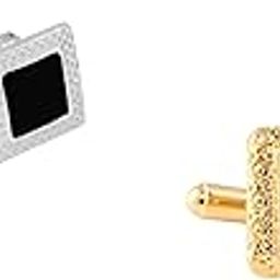 Cufflinks For Men Combo Set Silver Black Colour For Office Corporate Party French Cuff Shirts Shirt Suit Blazer In A Gift Box 779-223-picture-12