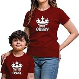 Mom Son Combo T-Shirts I'm Her Queen I'm Their Prince-image-51