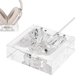 Geekria Headphones Charging Stand for AirPods Max (USB-C), Acrylic Charging Dock, Base with Sleep Power Saving Mode (Transparent)-image-14