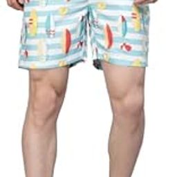 Men Multi Color Surf Boat Printed Polyester Swim Short-image-65