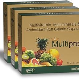 Multiprex Multivitamin & Multimineral Capsules – Daily Health Supplement – Boosts Immunity, Energy & Overall Wellness - (10 Capsules Each) - Pack of 3-0