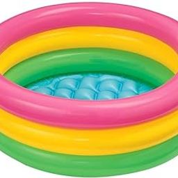 2 Ft Swimming Pool for Kids | Inflatable Round Colourful Ring Baby Pool Portable Baby Bath tub | 0-5 Years | Indoor & Outdoor Swimming Pool for Kids (Multi Color)-picture-8