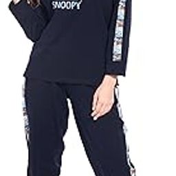 SN SWEET NIGHT Women’s Snoopy Printed Round Neck T-Shirt and Joggers Track Suit Co-ord Set 530-image-85