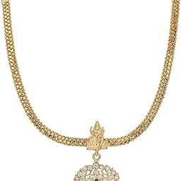 Gold Plated Brass and American Diamond Necklace for Women & Girls-image-81