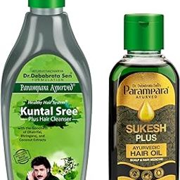 Parampara Ayurved Kuntal Sree Plus Shampoo 300ml & Sukesh Plus Hair Oil 100ml Combo | Ayurvedic Hair Care for Control Dandruff, Growth & Shine | Amla Bhringraj Brahmi Hibiscus | Pack of 2-62