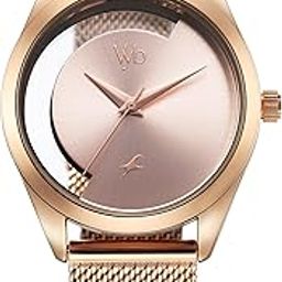 Fastrack Vyb Runway Quartz Analog Pink Dial Rose Gold Metal Strap Watch for Girls - FV60031WM01W-picture-39