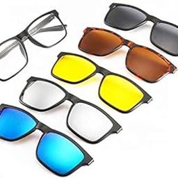 Magnetic Clip On Sunglasses Plastic Frame for Night Driving, Suitable for Men, Women, Unisex, Party & Travel Purpose - 5pcs-image-74