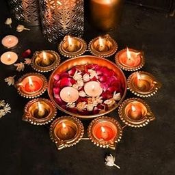 PulGos 10-Inch Urli Bowl | Flower-Shaped Decorative Bowl for Floating Flowers, Tea Lights | Perfect for Home, Office, Table Decor & Diwali Festivities-image-96