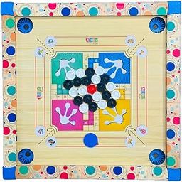 Carrom Board for Kids | 3-in-1 Wooden Carrom Board Game | Multi-Game Family Fun | 18x18 Inches | Carrom, Ludo, Snake Ladder | Compact & Portable for All Ages-1