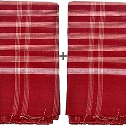 GAMCHA 100% Cotton Towel Bengal Gamosa Check Pattern RED for Men, Women, Baby Skin Friendly(Pack of 2)-image-77