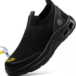 Steel Toe Shoes Men Lightweight Comfortable Work Shoes Slip On Safety Shoe Walking Sneakers Puncture Proof Loafers-22
