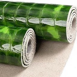 Glossy Crocodile Print Patent Leather Sheets, 1.1mm–1.3mm Cowhide Scrap Leather for Arts & Crafts, Sewing, Upholstery, Bags, Shoes, Wallets, Embossed Leather Scraps (L.Green/D.Green)-image-77