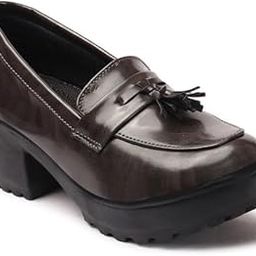 Casual Block Heel Tassel Detailed Loafers for Women & Girls GNNPPN6-P-image-60
