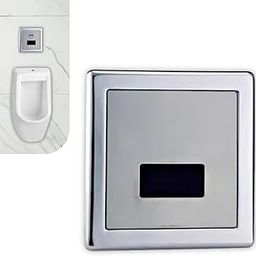 JPS Wall Mounted Stainless Steel Automatic Urinal Flush Sensor Set for Public Toilet, Home, Office Bathroom with Dual Power Supply Mode Chrome Plated-image-2