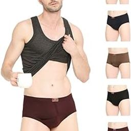 Men's Cotton Solid (Pack of 6) (Brief_Assorted-45
