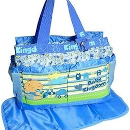 Unique Ideas New Born Baby Multipurpose Polyester Diaper/Mother Bag with Holder Diaper Changing Multi Compartment (Premium Blue, Medium)-image-86