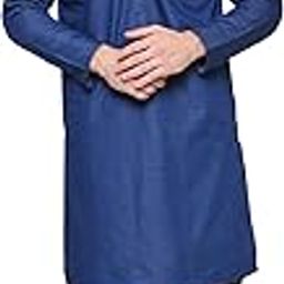 Men's Denim Long Kurta | Tailored Fit | Mandarin Collar | Single Welt Pocket – Stylish and Contemporary Ethnic Wear for Everyday and Festive Occasions-image-1
