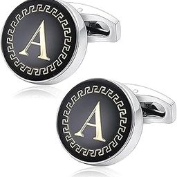 Cufflinks for Men Boys Cuff links Formal Stainless Steel Cufflink For Men Alphabet Letters A Birthday Gift Anniversary Husband Cuff Links Cufflinks Set Mens Boys Man Boy Valentine Gifts -07-image-110