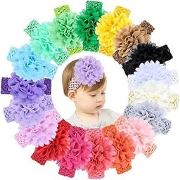 Shivashay Magical World Trading Company Crochet Cutwork Flower Headband for Baby Girls (Multicolor,Pack of 6)-image-58