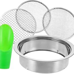 Soil Sieve Sifter Set Portable Fine Mesh Sieve for Dirt Filtration Gardening Style B-image-86