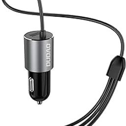 DUDAO R5PRON Premium Car Charger – Metallic Body, 3.4A Super Fast Car Charger with Attached 3-in-1 Cable, Additional USB Port, Qualcomm 3.0 Car Adapter, Compatible with iPhone & Android Devices.-17