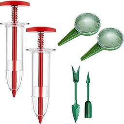 Generic Handheld Seeds Dispenser Garden Seedling Tool Sower Seeder Tool for Garden Red and Green-picture-27