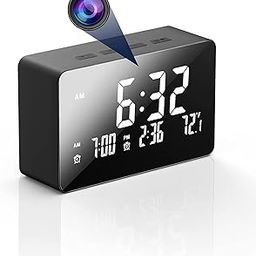 CAMLEIGH AE Securities Alarm Table Clock with Wi-Fi Camera HD 1080P, Long Working Time, Wi-Fi Live Streaming Video and Audio Recorder Wireless IP Surveillance Camera for Indoor Security Use - Black-31