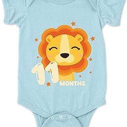 Cotton 11 Month Birthday Print Romper Newborn Blue Baby Romper for baby girl & baby boy-image-73