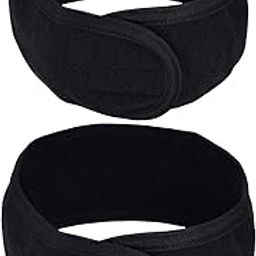 2 Pieces Spa Headband - Makeup, Facial Terry Cloth, Stretch Yoga Sport Towel (Black)-image-75