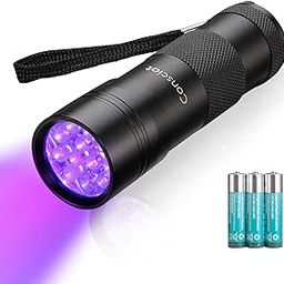 Consciot UV Flashlight 12 LED Black Light 395nm Ultra Violet Blacklight Detector Torch Light for Dog Urine, Pet Stains, Bed Bug with 3 AAA Batteries-41