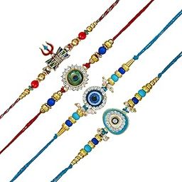 perpetual Rakhi for Brother And Bhabhi Eco Friendly Traditional Rakhi Bracelet For Bhai And Rakhi For Brothers Set of 4-image-97