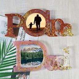 I Love DAD PaPA Photo Frame Resin Mold Picture Frame Silicone Mold Epoxy Casting Mold for DIY Home Table Decor Handicrafts Making (DAD)-picture-22