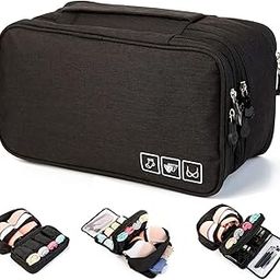 Portable Storage, Multipurpose Travel Bag, Toiletry Bag, Clothing Storage Bag, Cloth Organiser, Small Bag for Cloths, Portable Organiser, Makeup Cosmetic Bag (Black)-picture-50