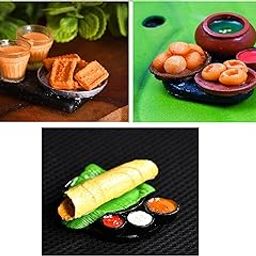Combo Pack of 3 Fridge Magnet Tea Biscuit, Dosa, Pani Puri Miniature Food 3D Fridge Magnet Best Souvenir Gift 100% Made in India-image-83